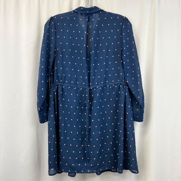 Vanessa Virginia Women’s 3/4 Sleeve Mini Dress Polka Dot Button Up Sheer Sz 4 - Picture 7 of 9